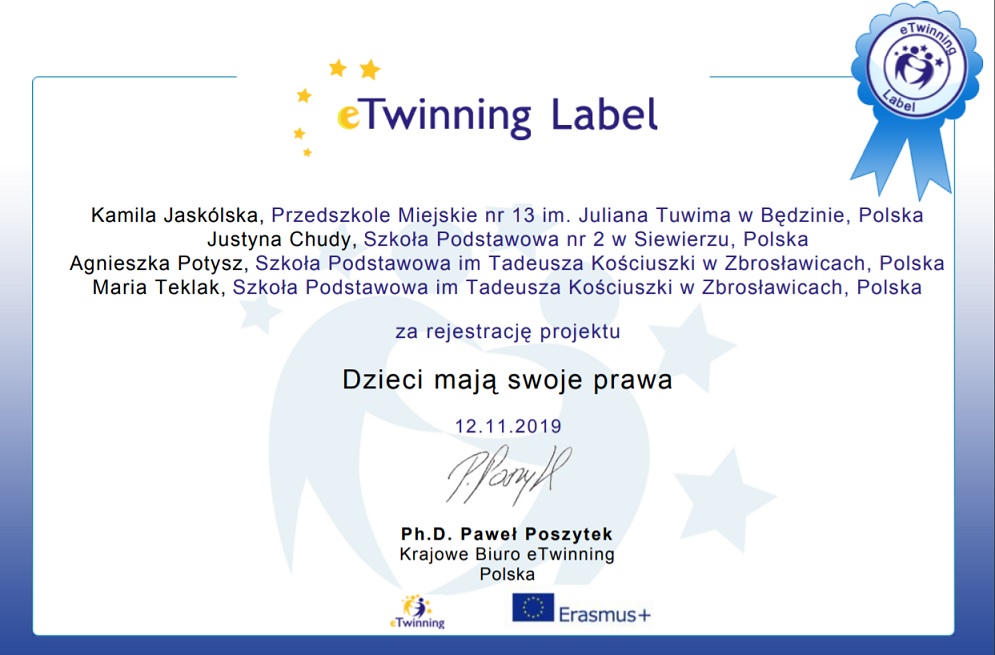 prawa dzieci - certyfikat